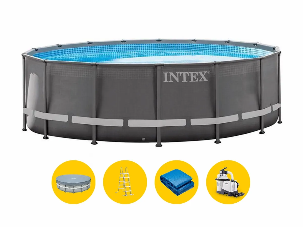 6 Basen stelażowy Intex Ultra XTR Frame 488 x 122 cm z piaskową pompą filtrującą i akcesoriami - Image 1
