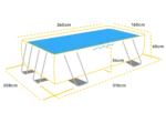 Basen stelażowy Intex Metal Frame 260 x 160 x 65 cm - Image 3